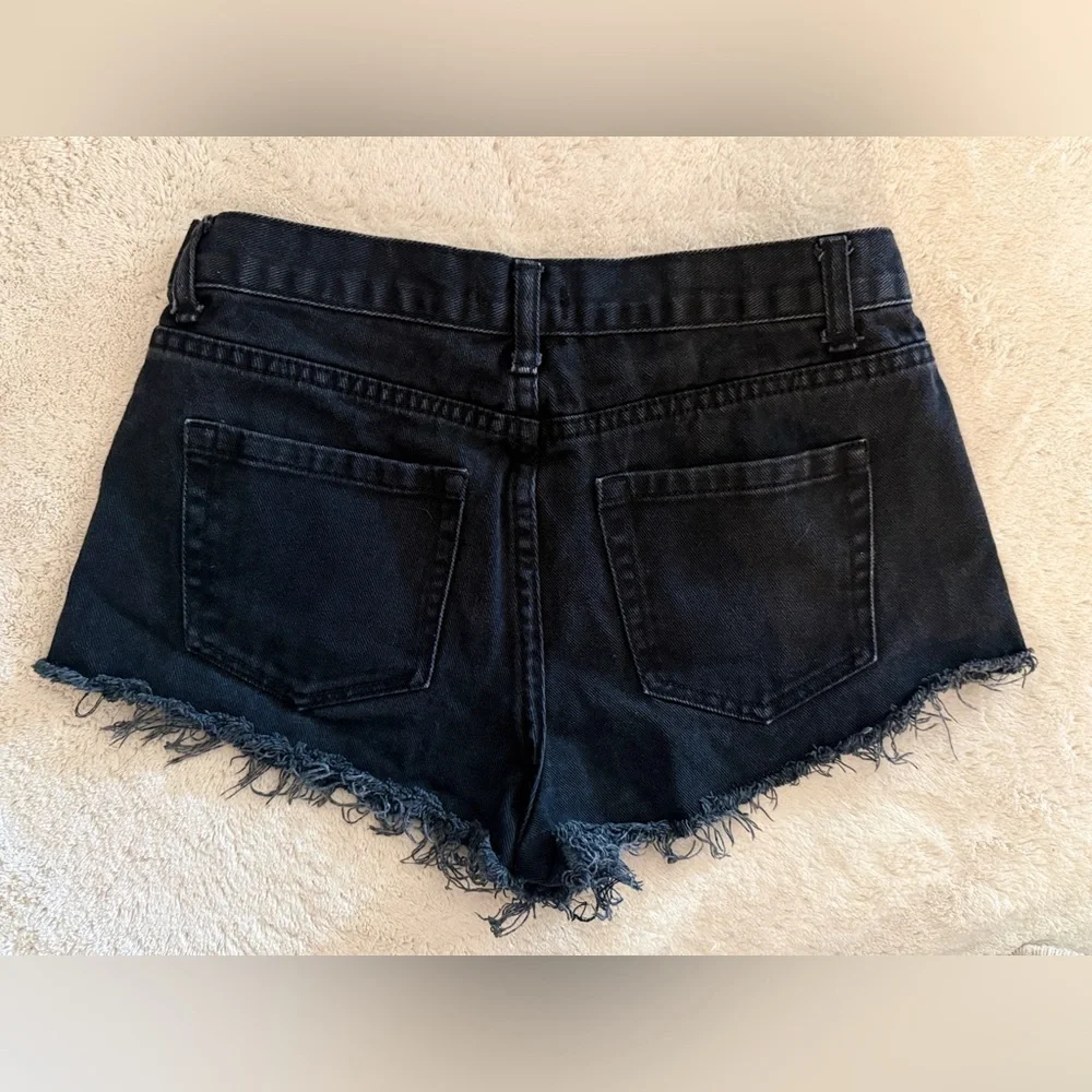 Forever 21 Black Distressed Jean Shorts
